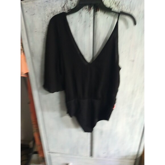 Zara Embroidered Embellished Medium Flared Sleeved V-neck Bodysuit Medium... - Picture 7 of 8